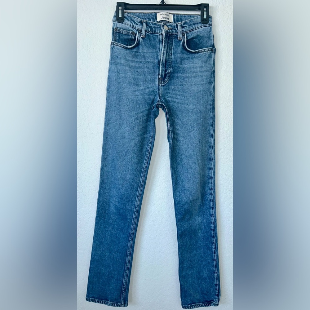 Reformation Liza Jean in Jamaica High rise straight leg, size 26